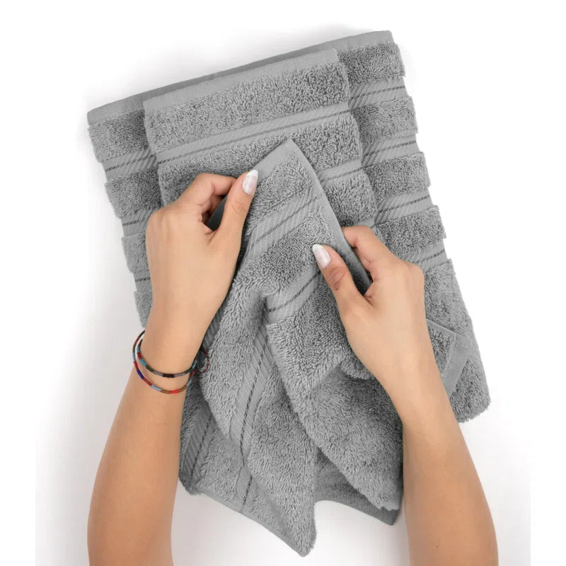 100% Cotton Premium Turkish Bath Towel Set, 6 Piece Super Soft and Absorbent Darcelle Collection