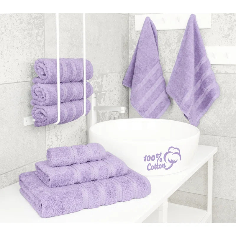 100% Cotton Premium Turkish Bath Towel Set, 6 Piece Super Soft and Absorbent Darcelle Collection