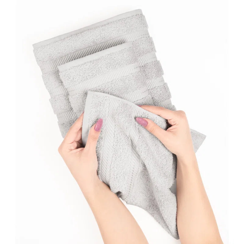 100% Cotton Premium Turkish Bath Towel Set, 6 Piece Super Soft and Absorbent Darcelle Collection
