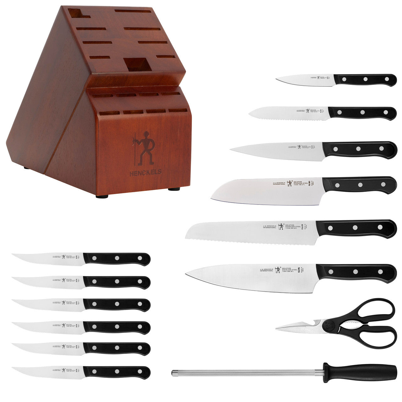 Henckels Solution Razor-Sharp 15-pc Knife Set, German Engineered Informed by 100+ Years of Mastery, Chefs Knife