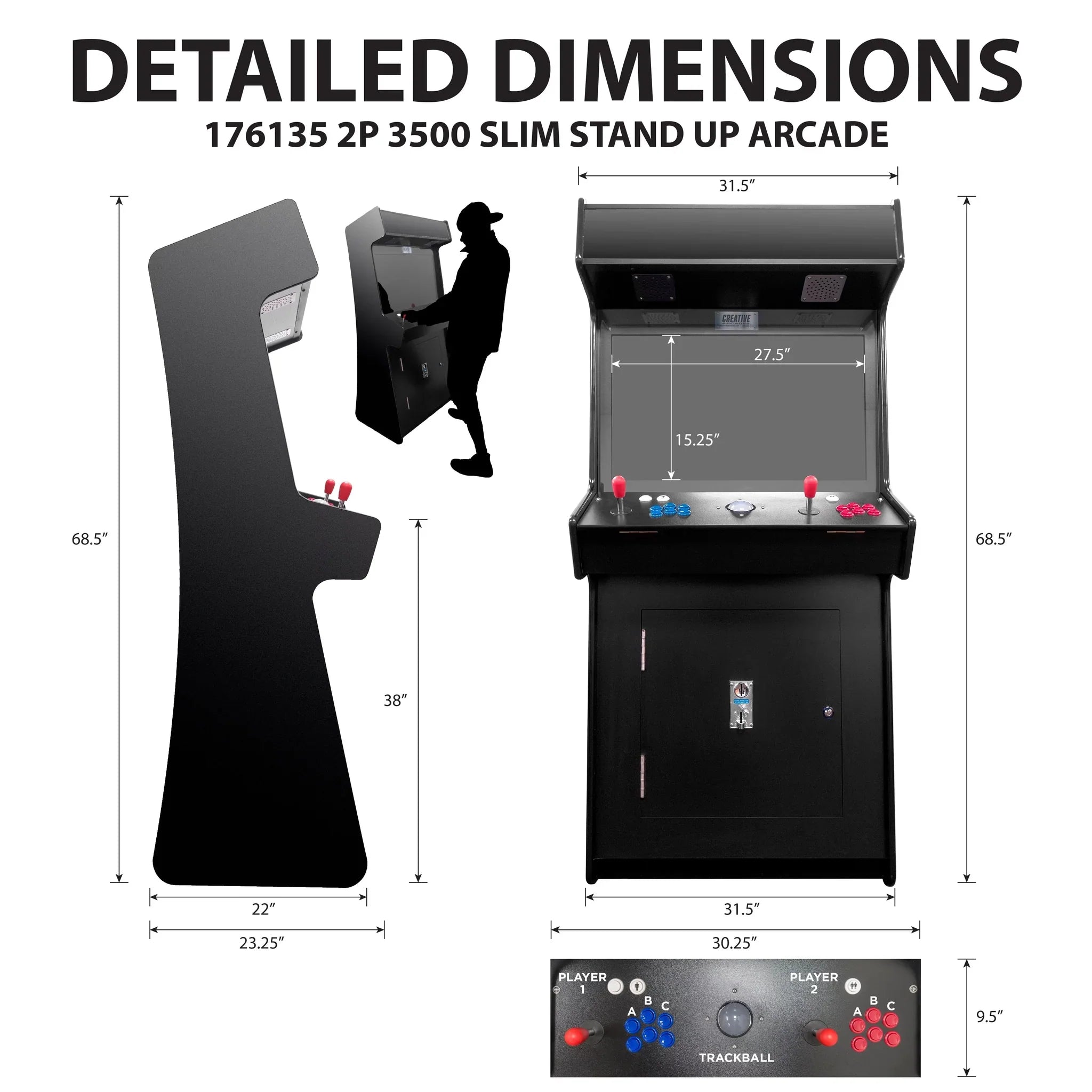 2P Slim 32" Golf Arcade Game Machine | 2P Golden Legacy Golf Edition