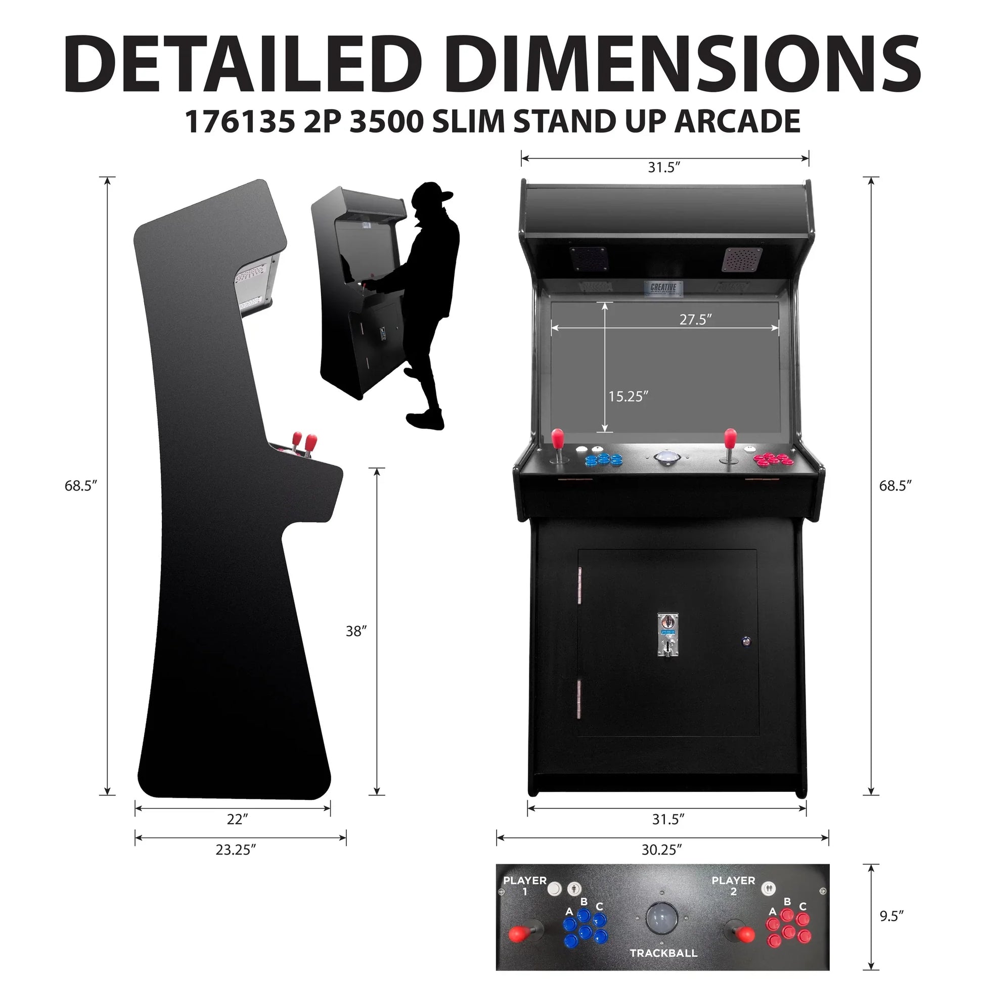 2P Slim 32" Golf Arcade Game Machine | 2P Golden Legacy Golf Edition