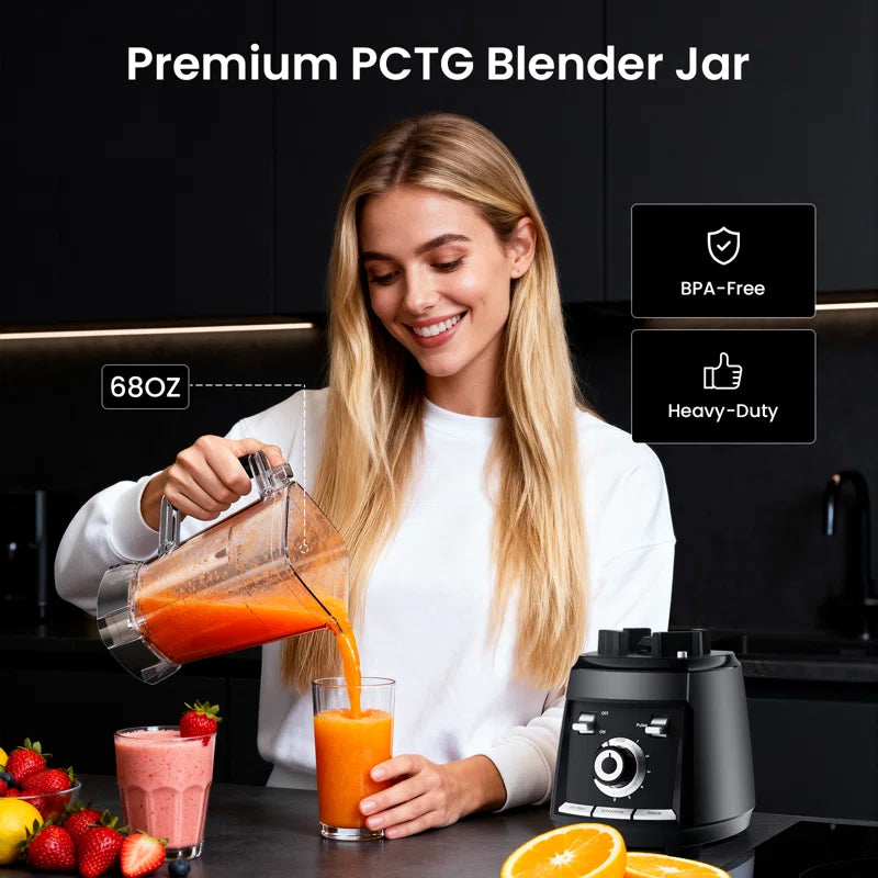 1800W Professional High-Speed Blender – 68Oz BPA-Free Pitcher, Ice Crushing，Ice And Frozen Fruit