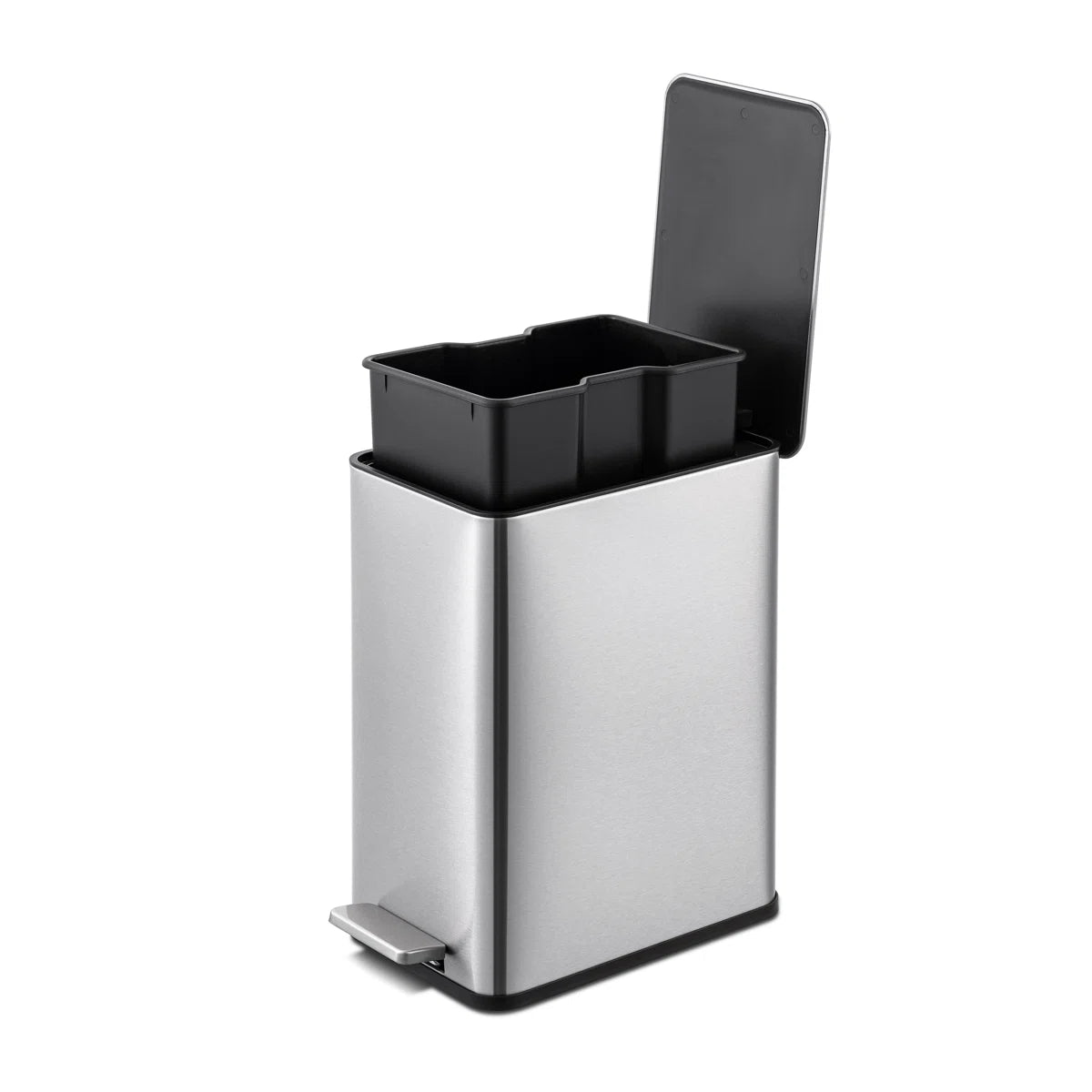 2.6 Gallon Stainless Steel Rectangular Step On Bathroom Trash Can