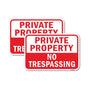 (2 Pack) Private Property No Trespassing 18" X 24" Heavy-Gauge Aluminum Sign (Set of 2)