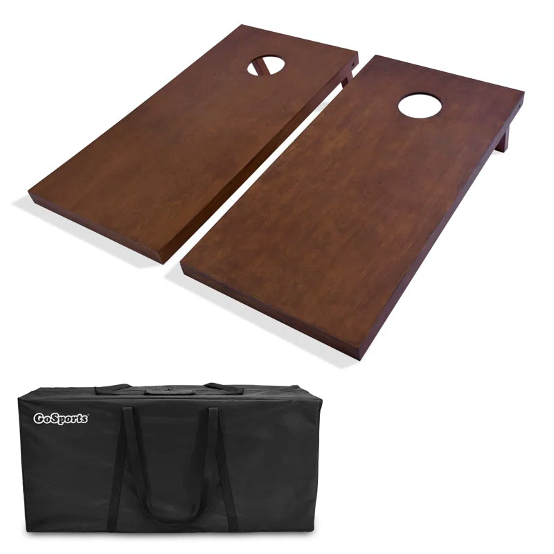 2' x 4' Solid Wood Cornhole Set with Carrying Case (Set of 2)