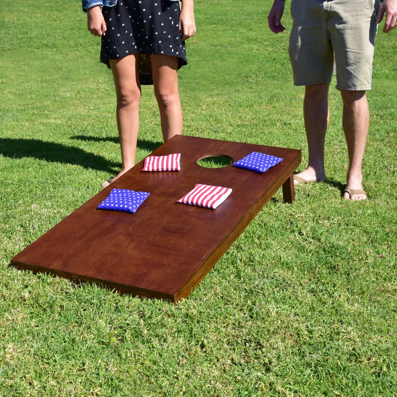 2' x 4' Solid Wood Cornhole Set with Carrying Case (Set of 2)