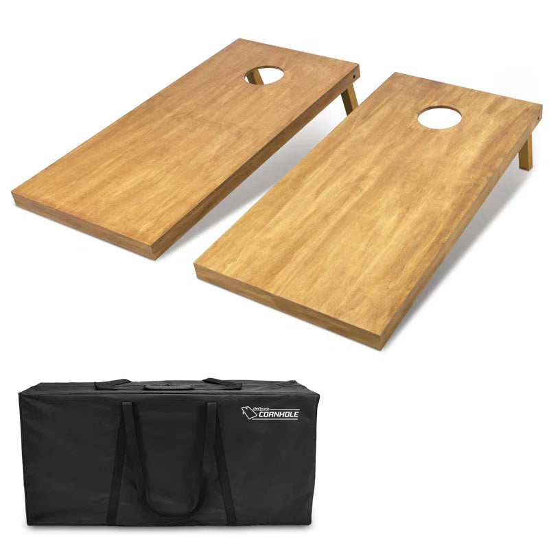 2' x 4' Solid Wood Cornhole Set with Carrying Case (Set of 2)