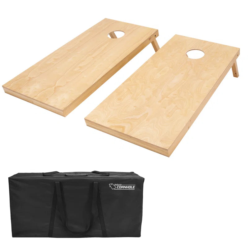 2' x 4' Solid Wood Cornhole Set with Carrying Case (Set of 2)