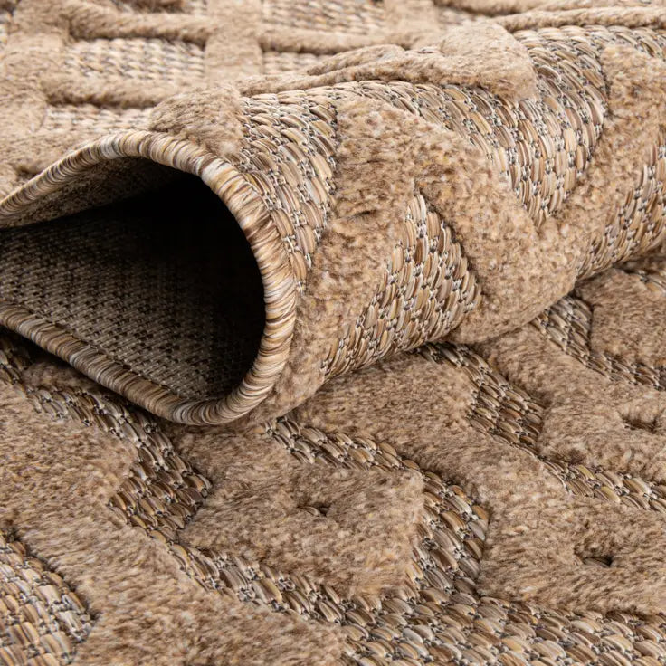 Washable Trellis Textured Indoor / Outdoor Rug