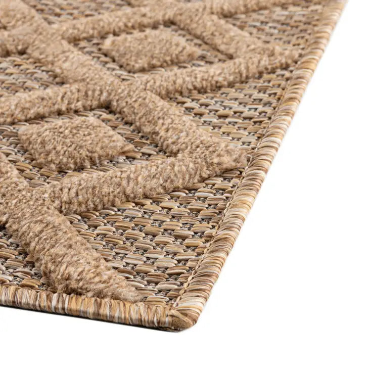Washable Trellis Textured Indoor / Outdoor Rug