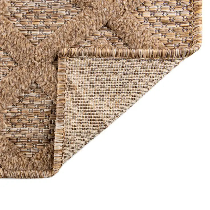 Washable Trellis Textured Indoor / Outdoor Rug