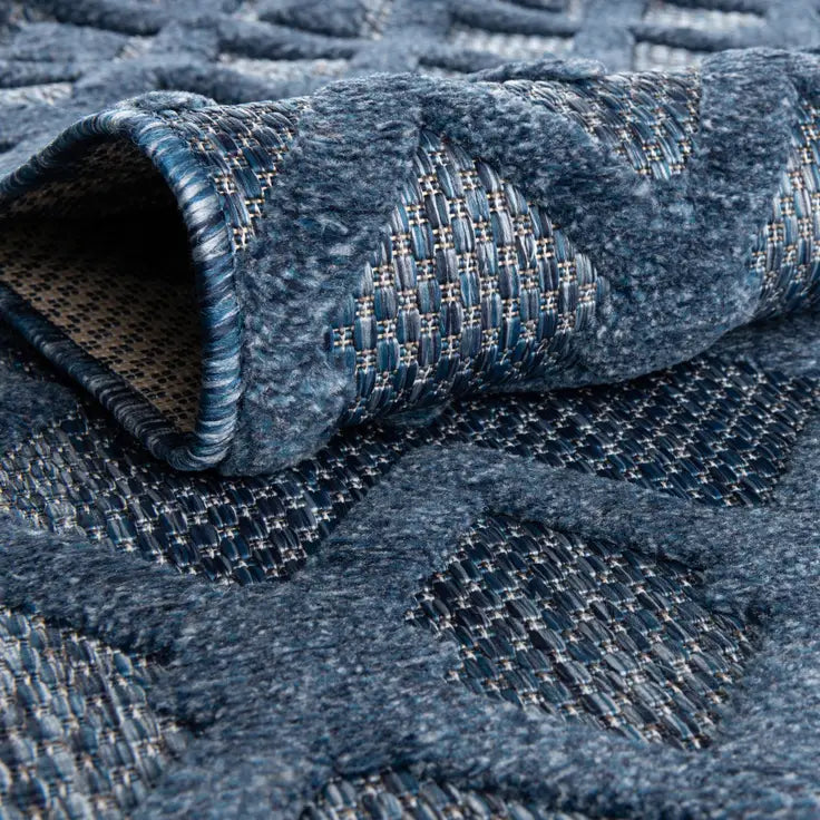 Washable Trellis Textured Indoor / Outdoor Rug