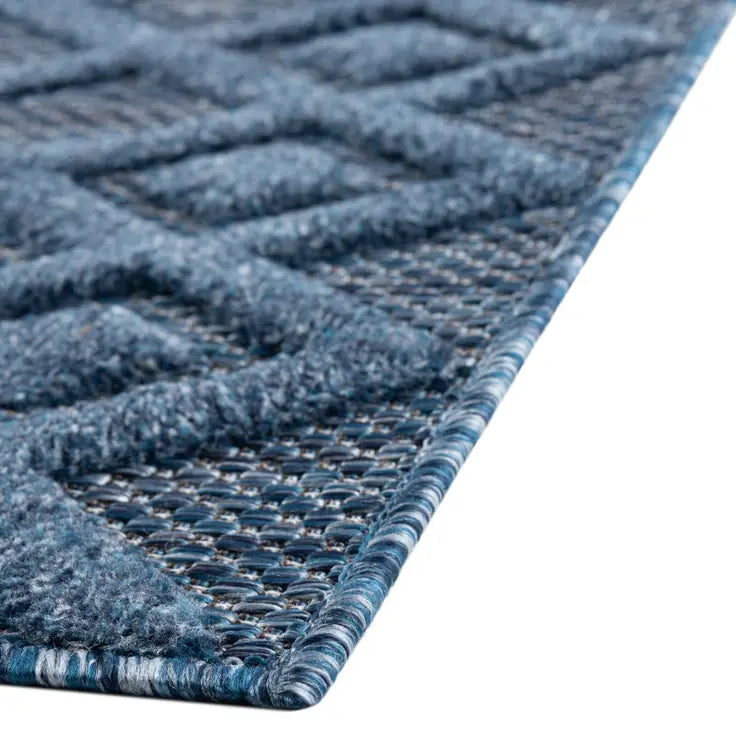Washable Trellis Textured Indoor / Outdoor Rug