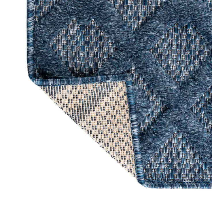 Washable Trellis Textured Indoor / Outdoor Rug