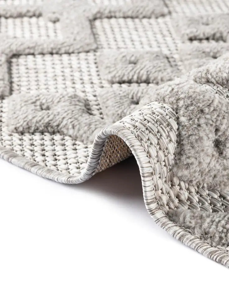 Washable Trellis Textured Indoor / Outdoor Rug