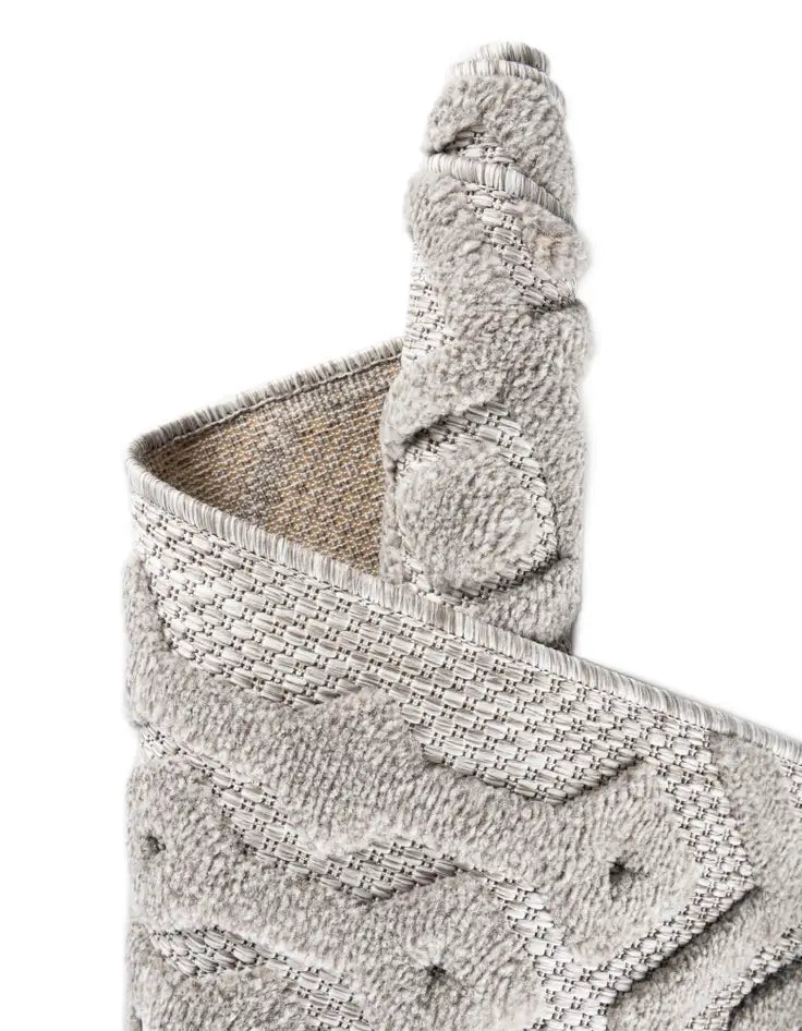 Washable Trellis Textured Indoor / Outdoor Rug