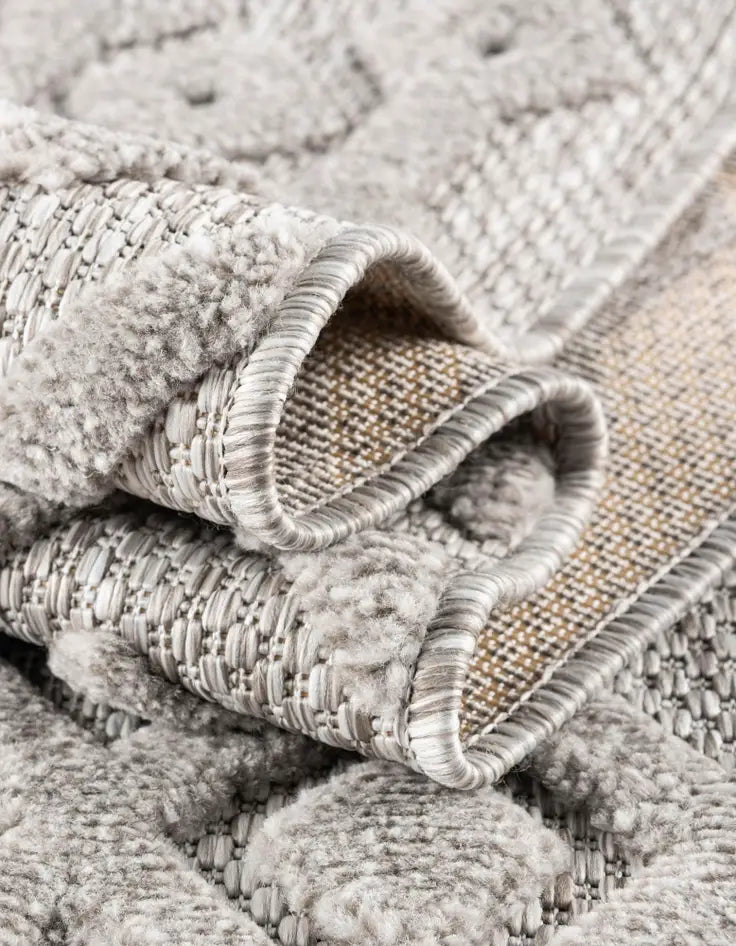 Washable Trellis Textured Indoor / Outdoor Rug