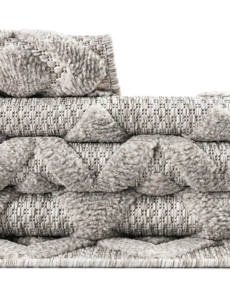 Washable Trellis Textured Indoor / Outdoor Rug