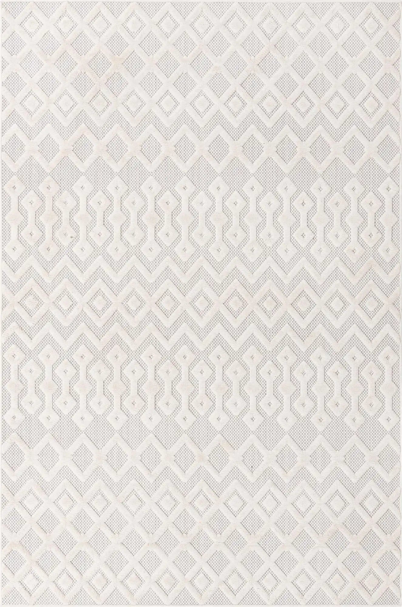 Washable Trellis Textured Indoor / Outdoor Rug