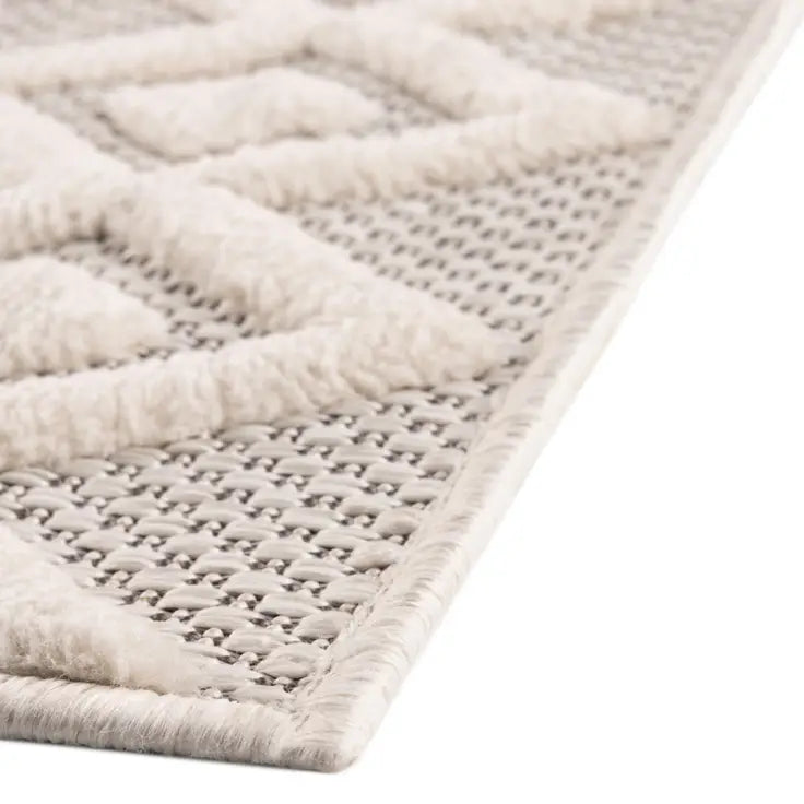 Washable Trellis Textured Indoor / Outdoor Rug