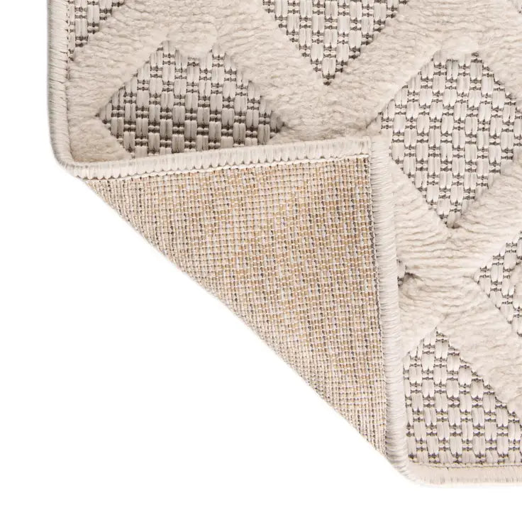 Washable Trellis Textured Indoor / Outdoor Rug