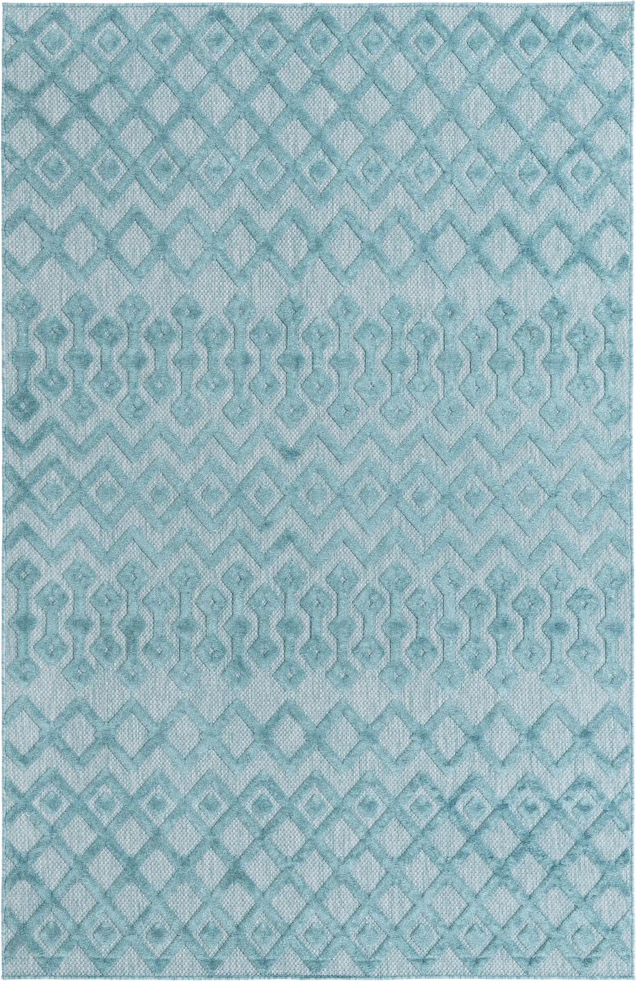 Washable Trellis Textured Indoor / Outdoor Rug