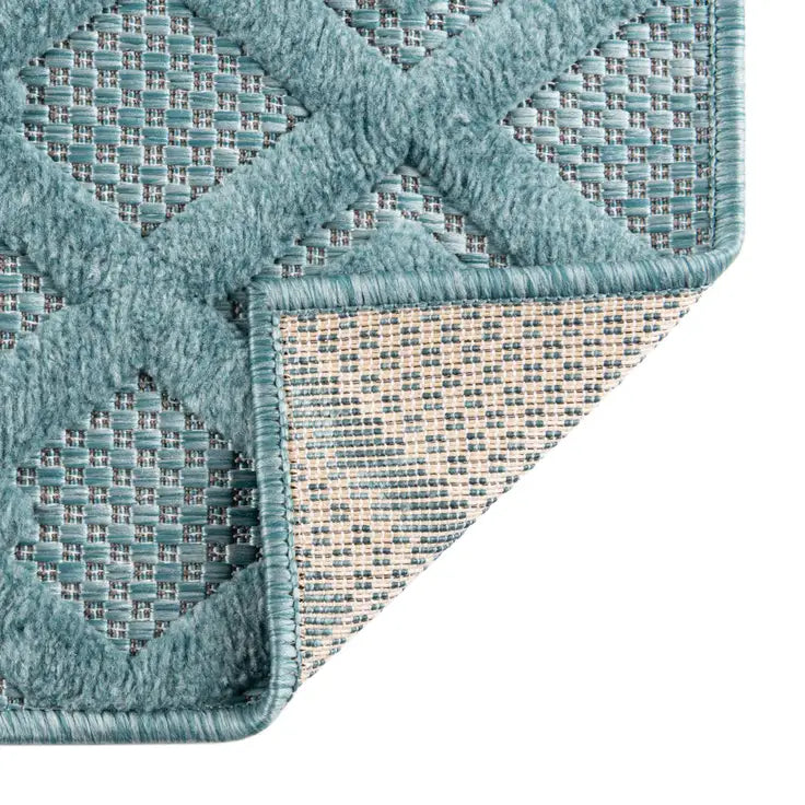 Washable Trellis Textured Indoor / Outdoor Rug