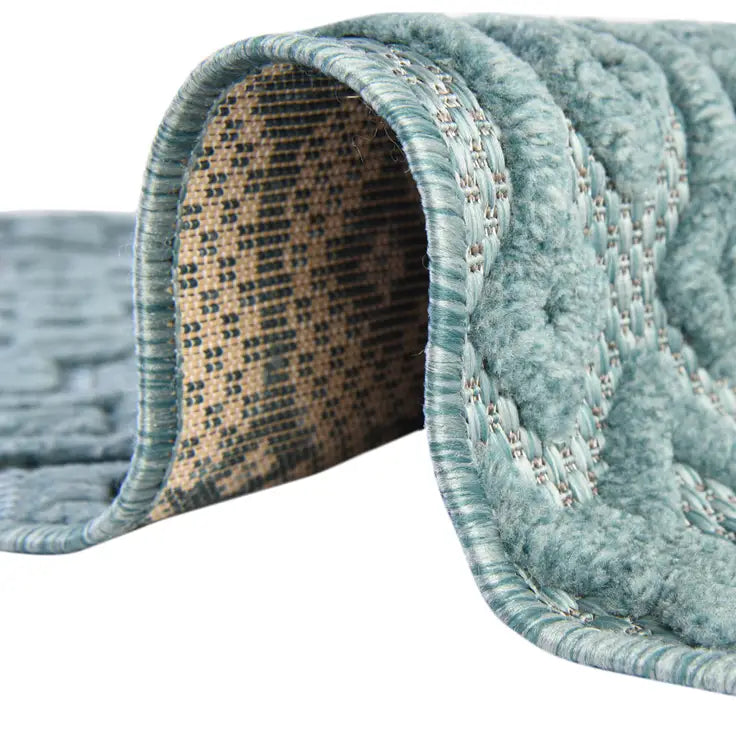 Washable Trellis Textured Indoor / Outdoor Rug