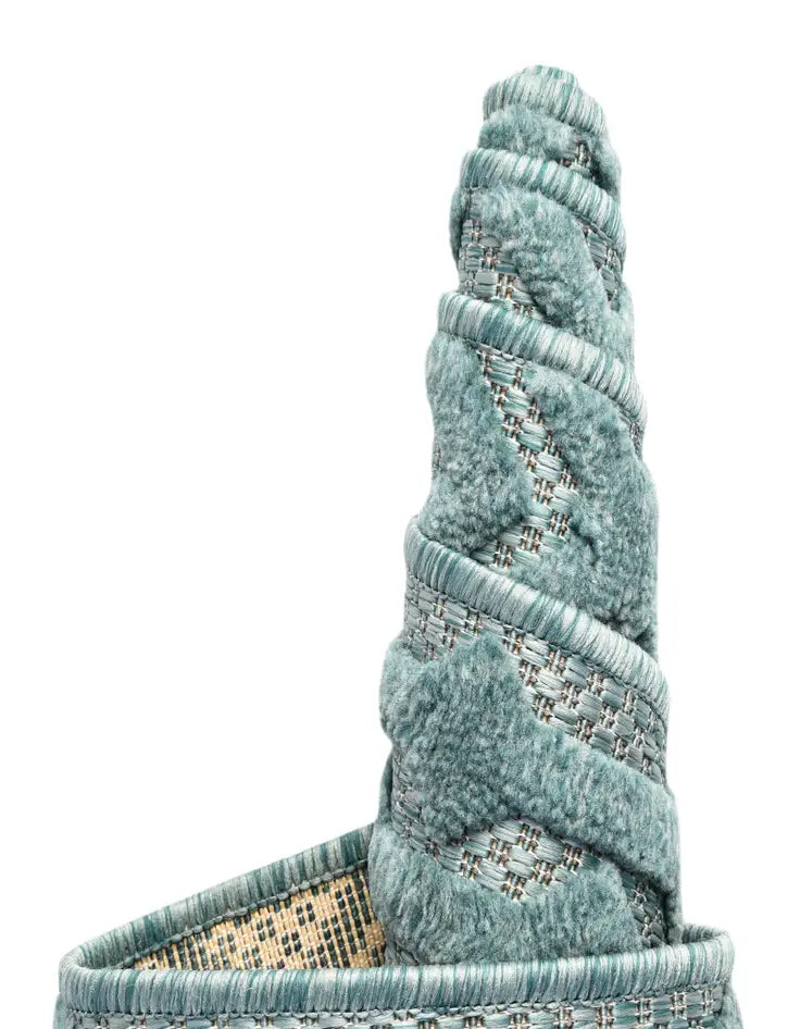 Washable Trellis Textured Indoor / Outdoor Rug
