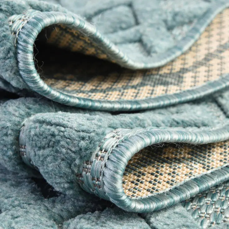 Washable Trellis Textured Indoor / Outdoor Rug