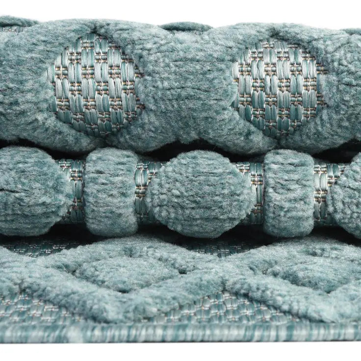 Washable Trellis Textured Indoor / Outdoor Rug