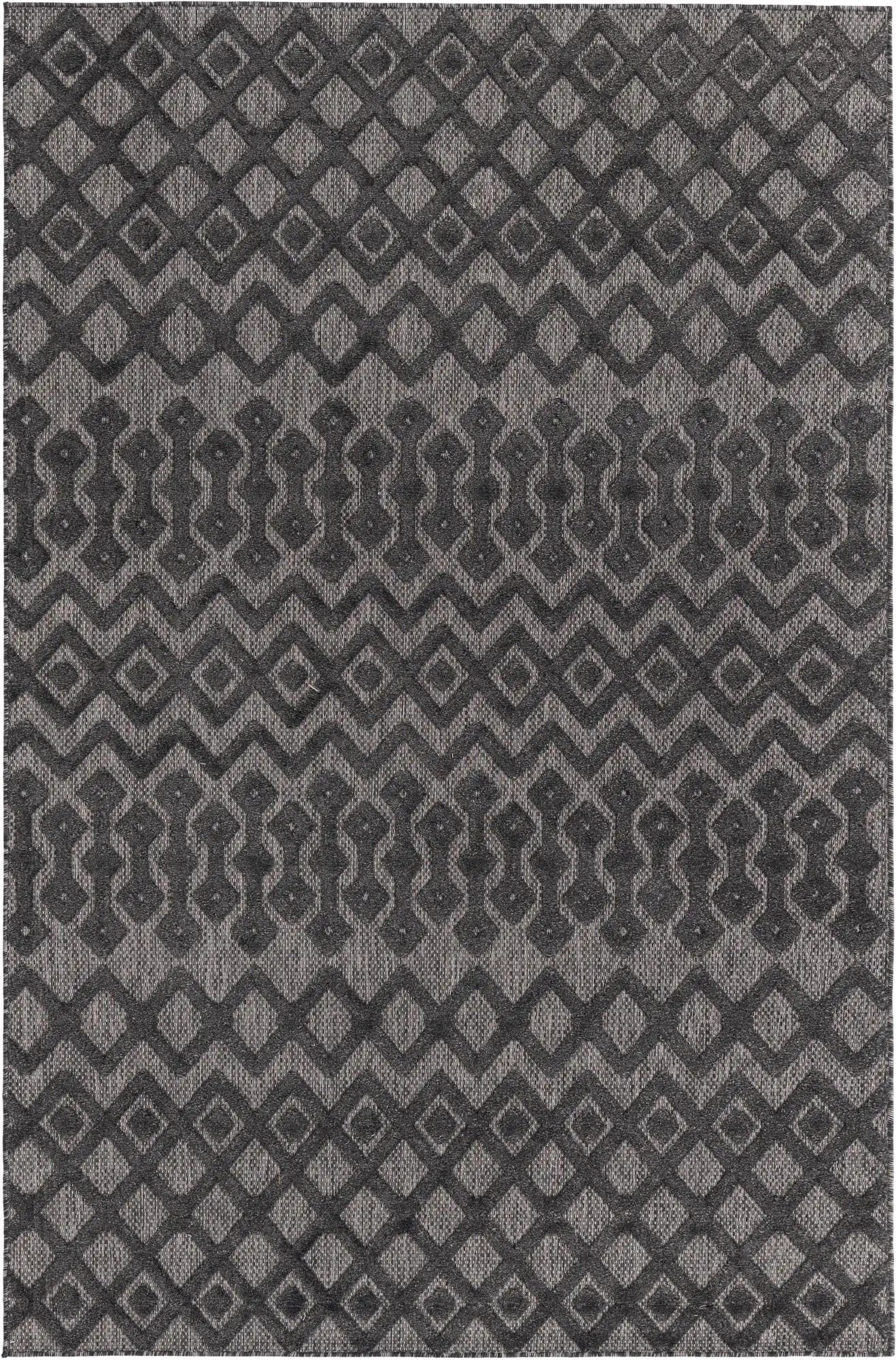 Washable Trellis Textured Indoor / Outdoor Rug