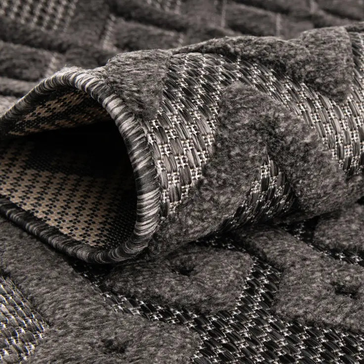 Washable Trellis Textured Indoor / Outdoor Rug