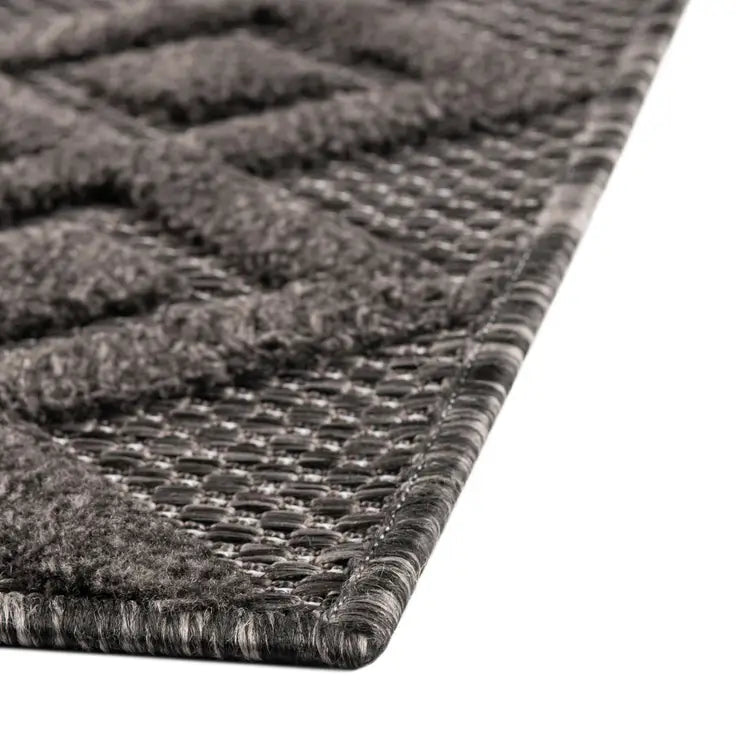 Washable Trellis Textured Indoor / Outdoor Rug