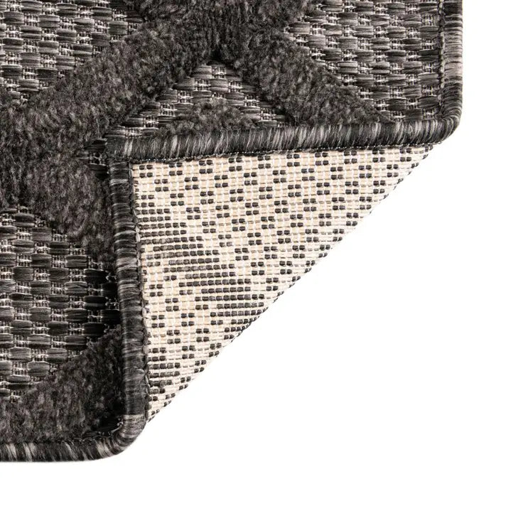 Washable Trellis Textured Indoor / Outdoor Rug