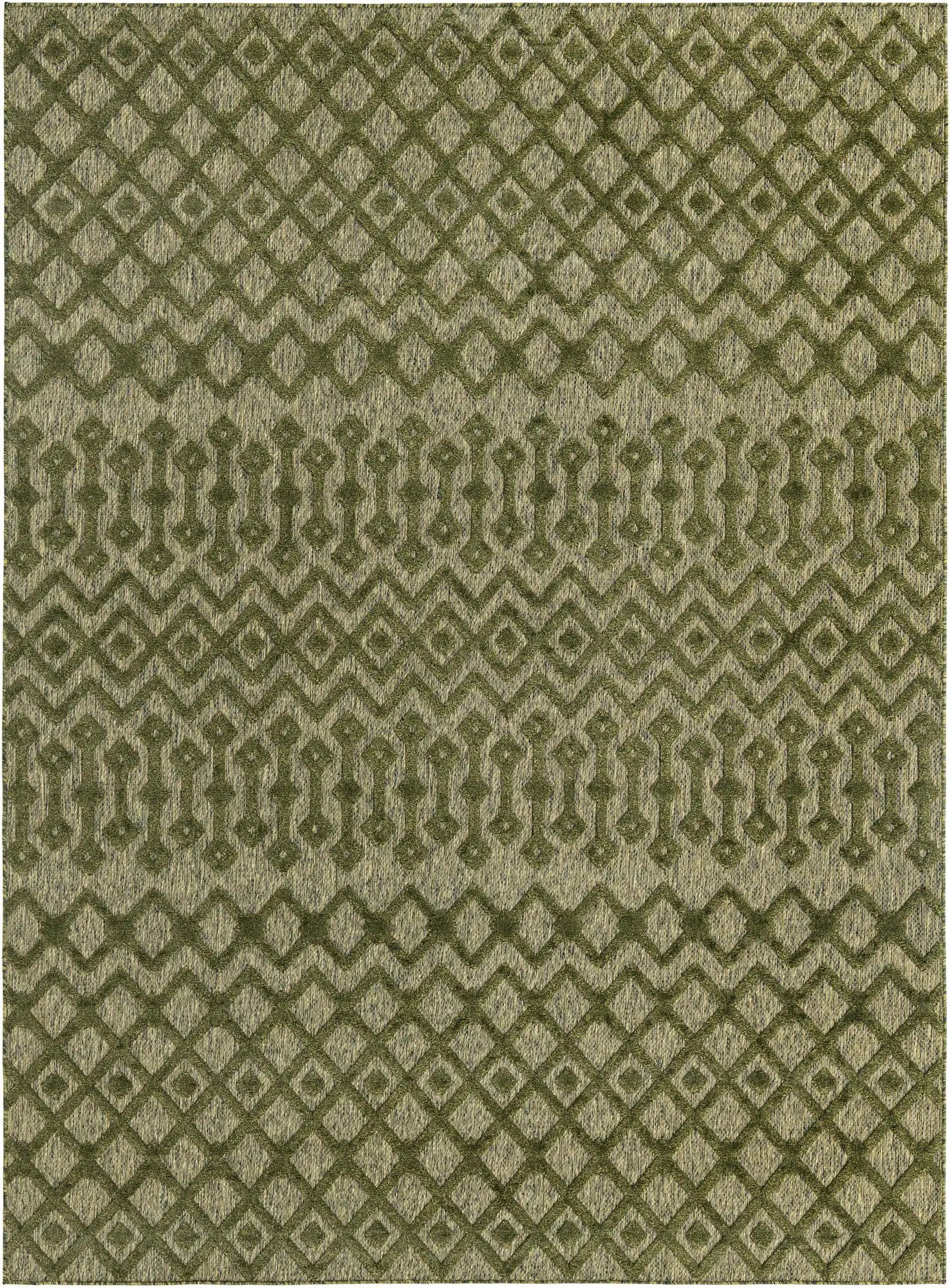 Washable Trellis Textured Indoor / Outdoor Rug