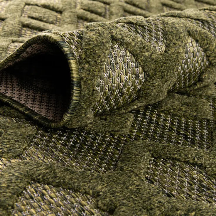 Washable Trellis Textured Indoor / Outdoor Rug