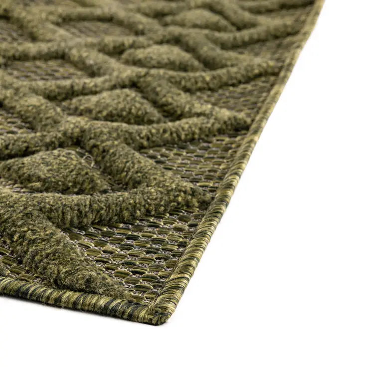 Washable Trellis Textured Indoor / Outdoor Rug