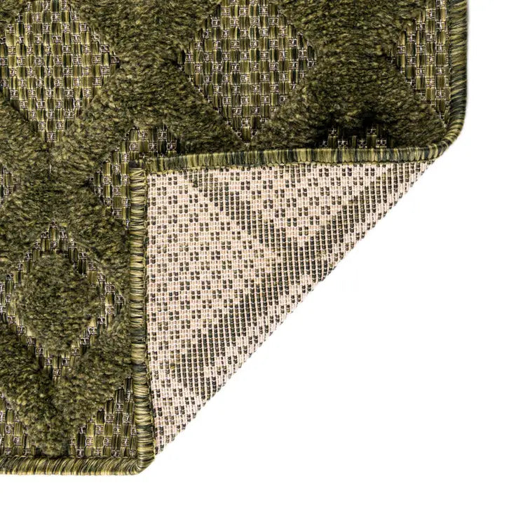 Washable Trellis Textured Indoor / Outdoor Rug