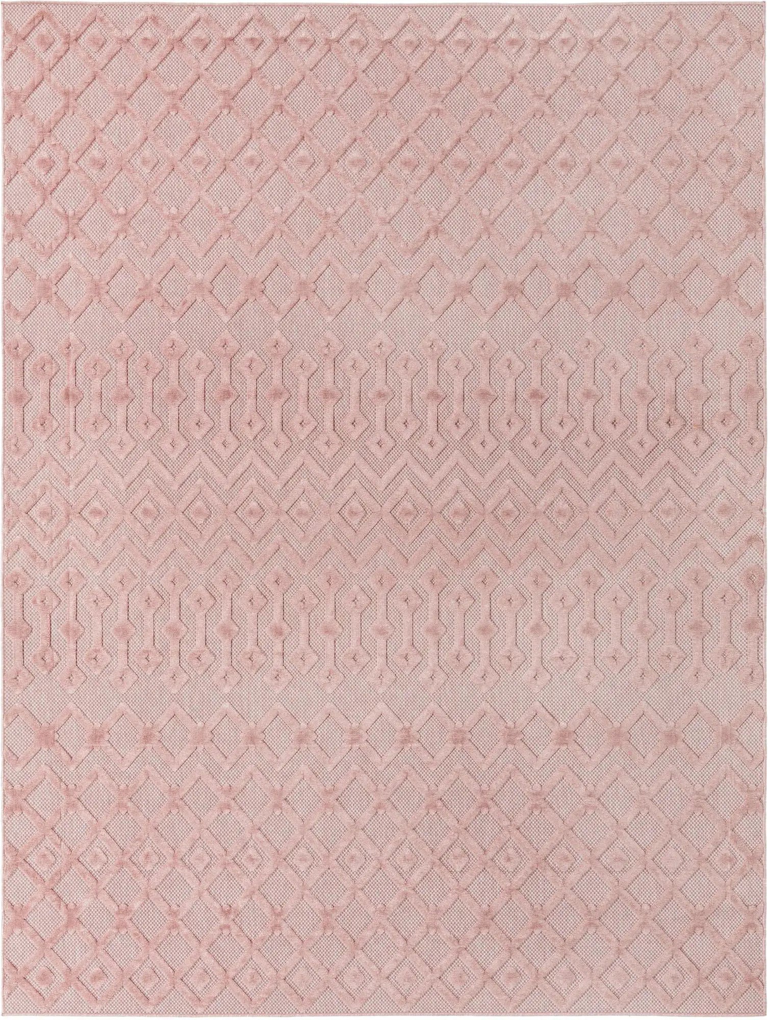Washable Trellis Textured Indoor / Outdoor Rug
