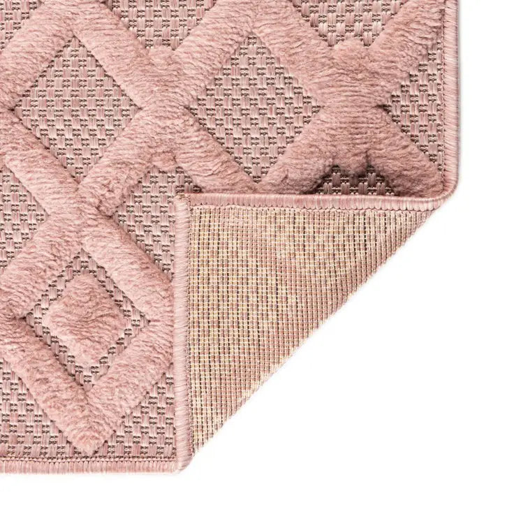 Washable Trellis Textured Indoor / Outdoor Rug
