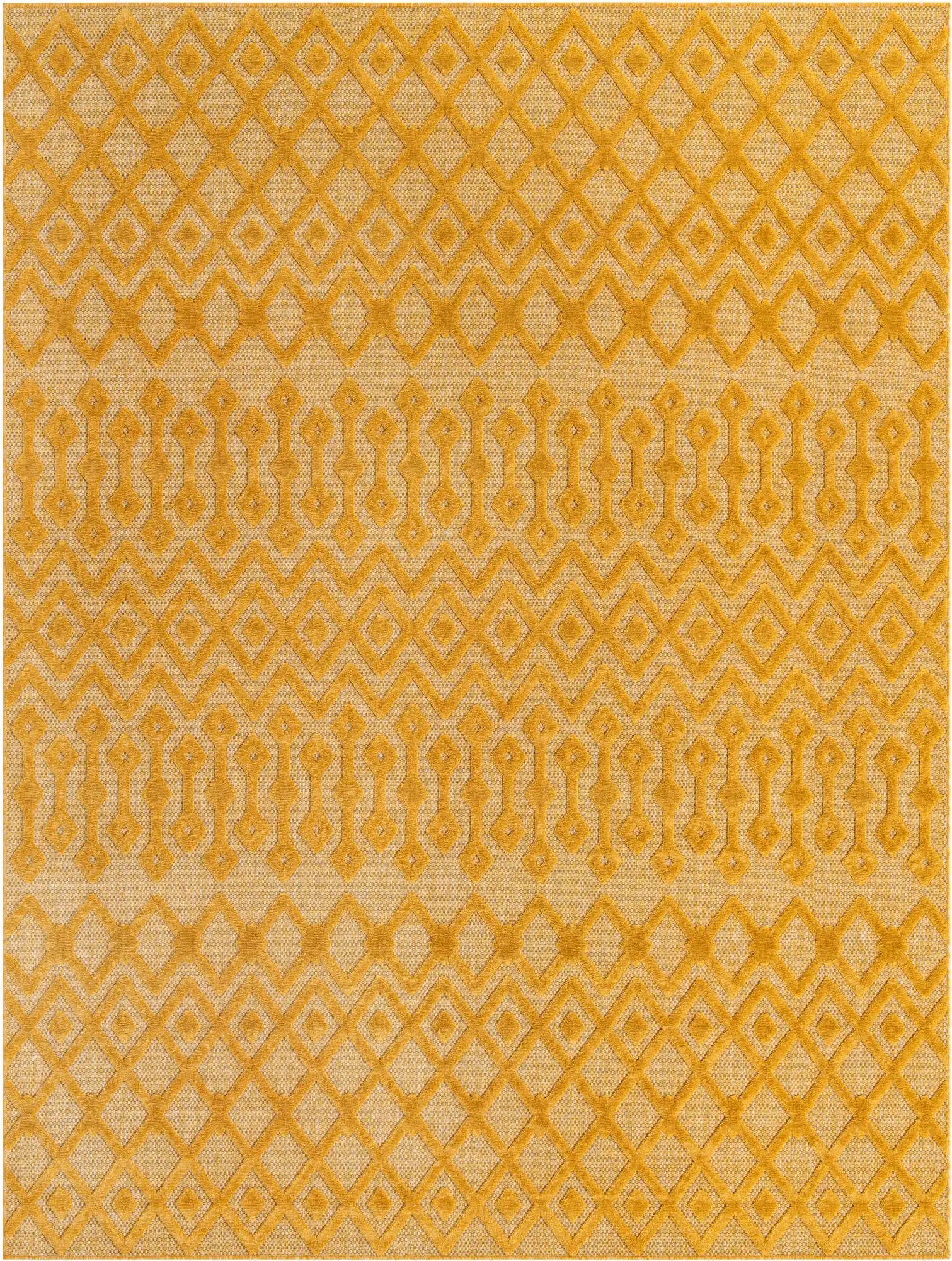 Washable Trellis Textured Indoor / Outdoor Rug