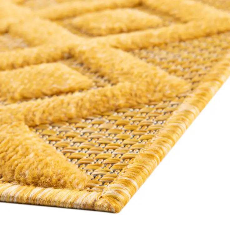 Washable Trellis Textured Indoor / Outdoor Rug