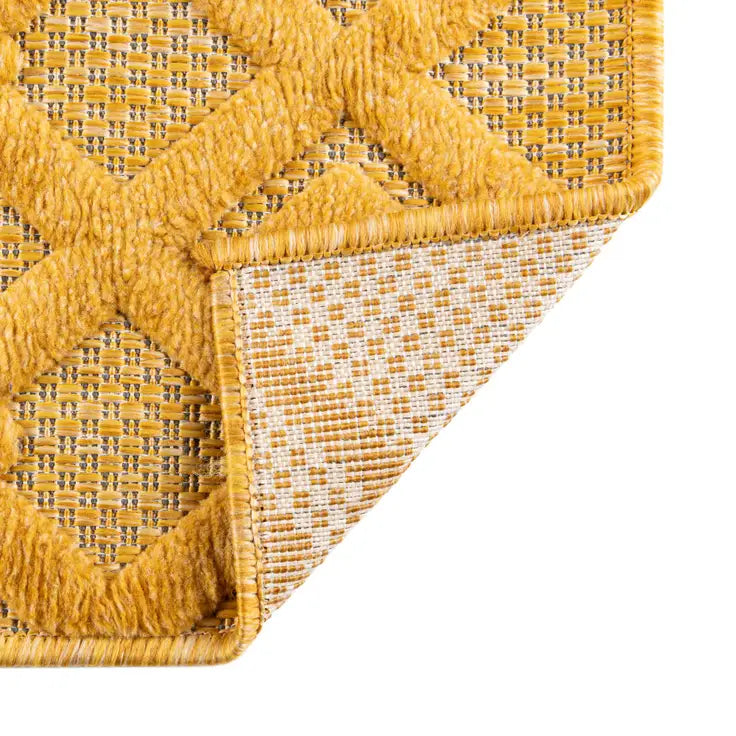 Washable Trellis Textured Indoor / Outdoor Rug