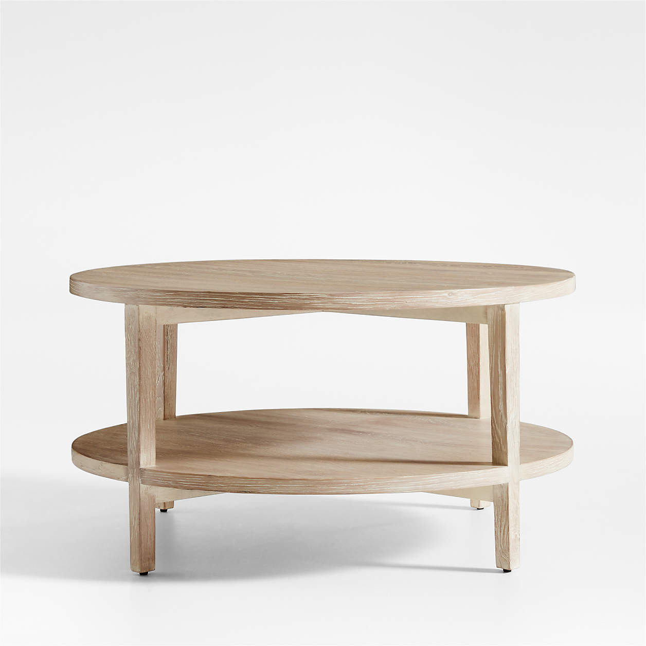 Clairemont Natural Oak Wood 48" Oval Coffee Table with Shelf