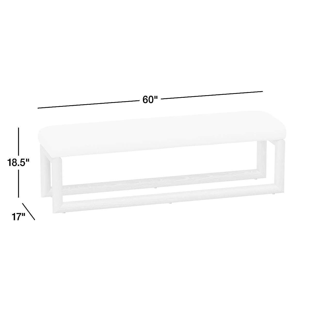 Palermo 60" Upholstered Bench