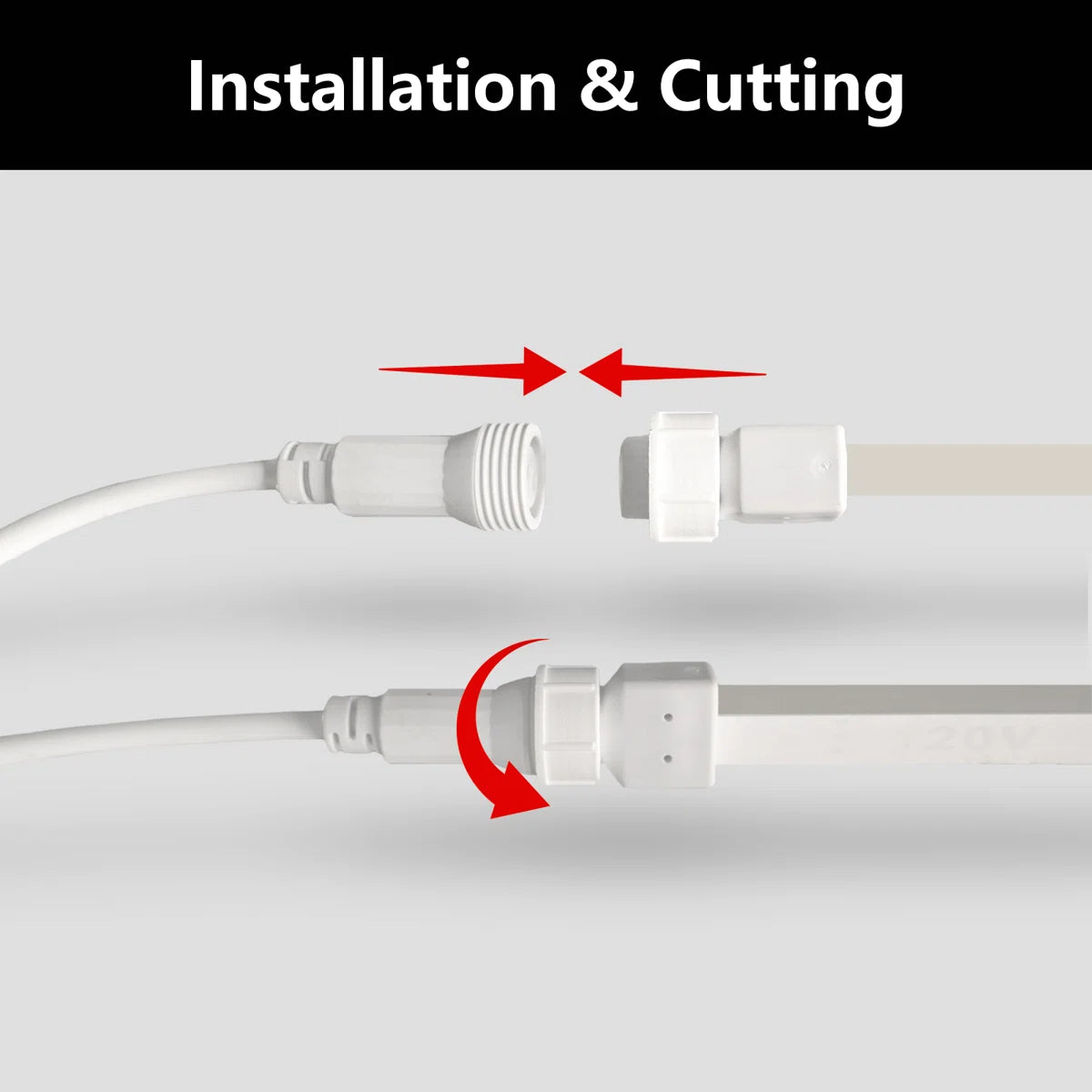 40FT Commercial Sync RGB LED Neon Rope Light 120V Plug-in Neon Strip Light Remote Control Connectable Cuttable IP65 Waterproof for Indoor and Outdoor Holiday Christmas Home Décor Diameter 10x18mm