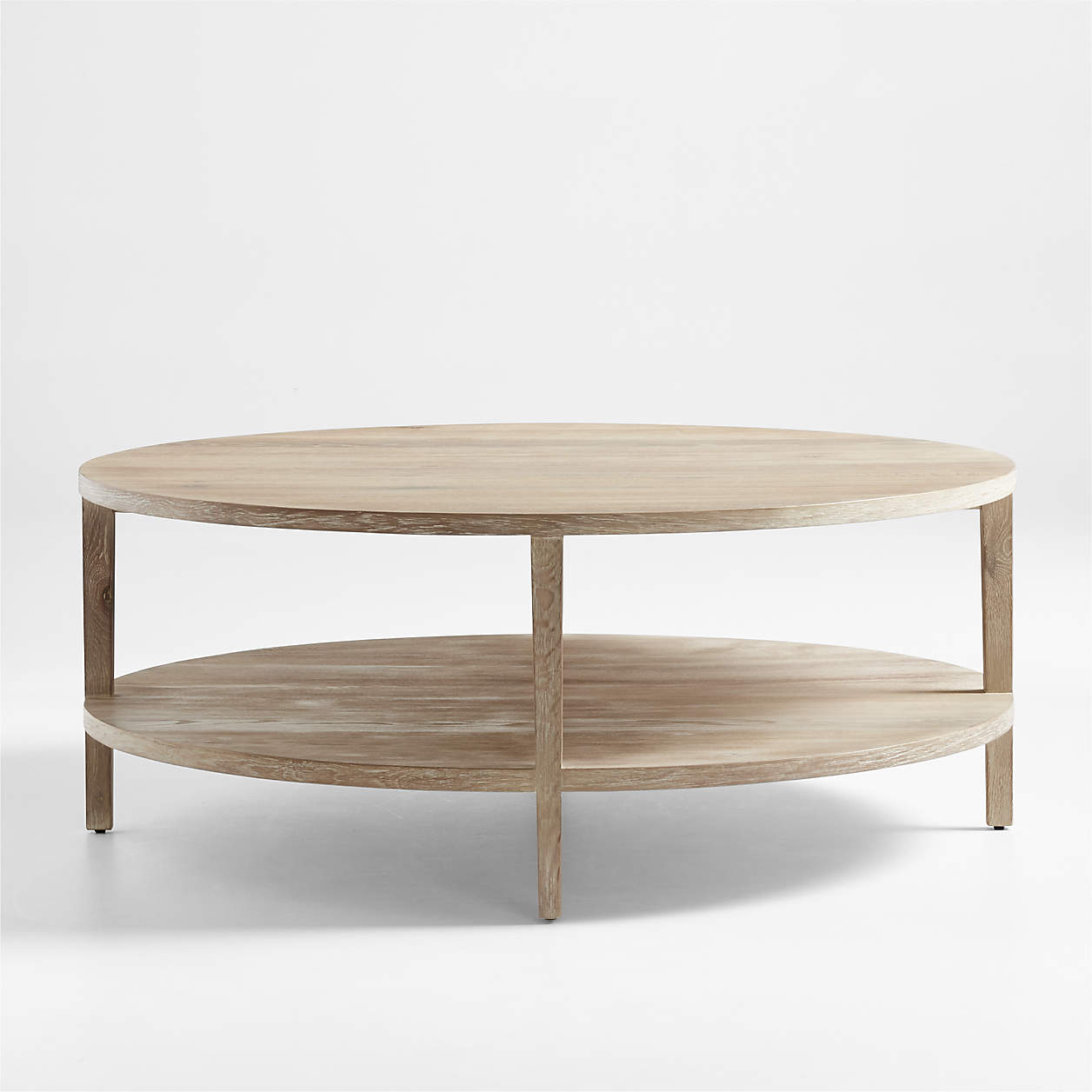 Clairemont Natural Oak Wood 48" Oval Coffee Table with Shelf