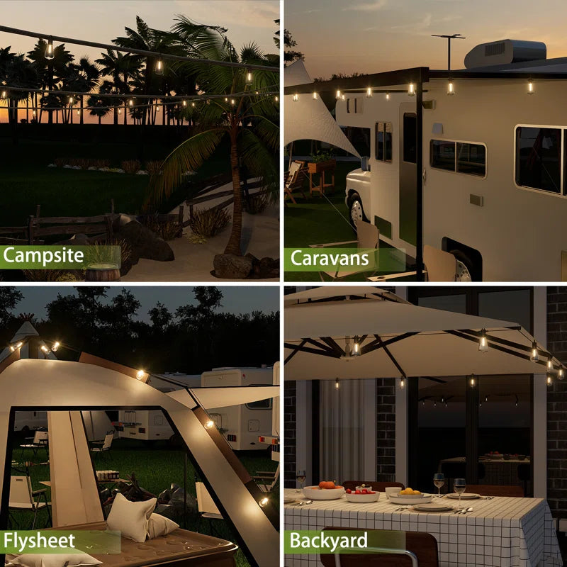 50FT LED Outdoor String Lights Patio Lights with 25 Shatterproof ST38 Bulbs,Connectable Dimmable Waterproof LED String Lights for Party,Garden,Birthday,Wedding,Backyard,Porch,Deck,Balcony,Christmas,Halloween, 2700K Warm White